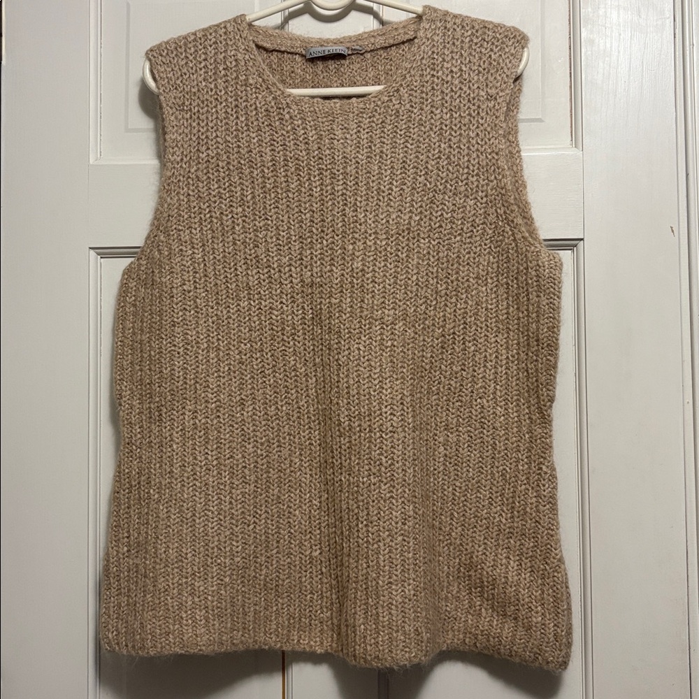 Anne Klein Mohair Wool Blend Sleeveless Sweater Vest - plus size - no size tag